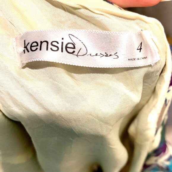 One-Shoulder Abstract Print Ruffled Dress Knee-Length Purple Watercolor Size M - Picture 8 of 12